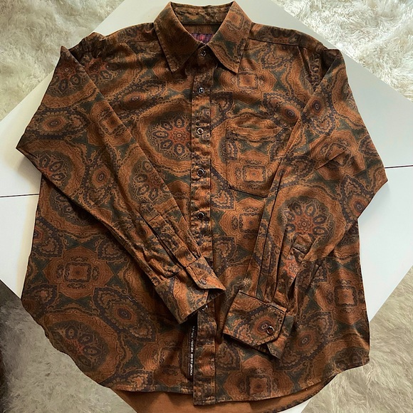 Robert Graham Other - Vintage Robert Graham Western Casual Button Down Shirt Brown Print, Medium